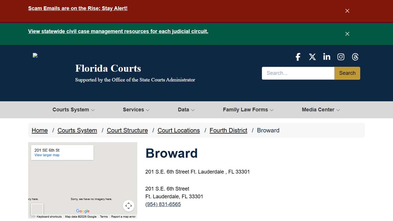 Broward / Fourth District / Court Locations / Court Structure / Courts System - - Florida Courts